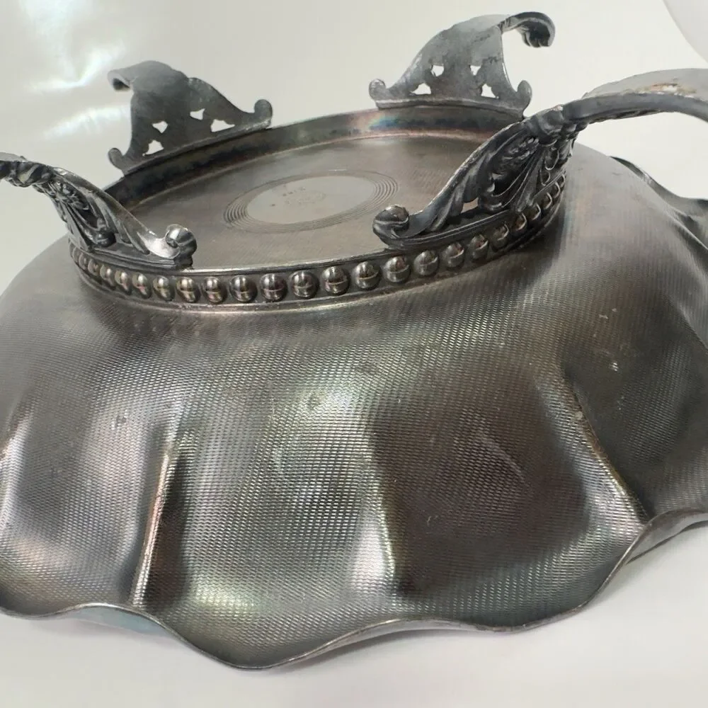 Silver pate James Tufts Tidbit Bowl Handled 1850 to 1890 Vintage True‎ Antique